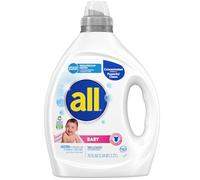 All Liquid Laundry Detergent, Gentle for Baby, Unscented and Hypoallergenic, 2X Concentrated, 100 Loads