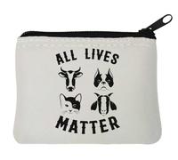 All Lives Matter Go Porte-monnaie en néoprène végétalien Blanc 10 x 11 cm