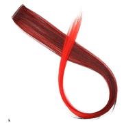 All Long Straight Color Hair Piece Extensions Clip In Highlight Rainbow Streak Pink Synthetic Strands On Clips(Color 15)