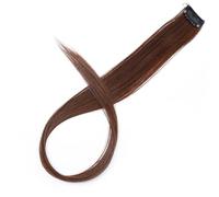 All Long Straight Color Hair Piece Extensions Clip In Highlight Rainbow Streak Pink Synthetic Strands On Clips(Color 10)