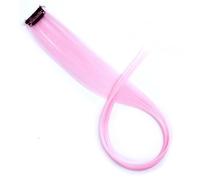 All Long Straight Color Hair Piece Extensions Clip In Highlight Rainbow Streak Pink Synthetic Strands On Clips(Color-03)