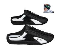All Match Casual Mule Open Back Sneakers, Sandales à Bout Fermé pour Hommes, Confortable et Respirant Mule de Marche Casual Outdoor Pantoufles (Black,43)