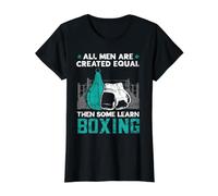 All Men are Created Equal Then Some Learn Boxer T-Shirt Graphique avec Valeur, Femme, Noir, M
