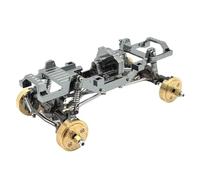 All-Metal RC Chassis Frame avec Dual-Speed Gearbox & Counterweight pour 1/24 Scale RC Cars - Remplacement Drivetrain Parts Kit(Color: Titanium Color)