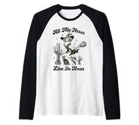 All My Hexes Live in Texas Halloween Witch Manche Raglan