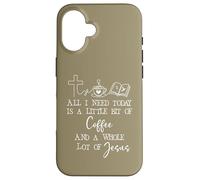 All Need I is Little Coffee & Jesus Mama Christian Mom Faith Coque pour iPhone 16