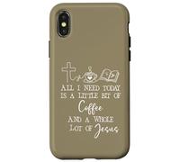 All Need I is Little Coffee & Jesus Mama Christian Mom Faith Coque pour iPhone X/XS