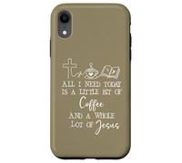 All Need I is Little Coffee & Jesus Mama Christian Mom Faith Coque pour iPhone XR