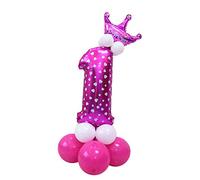All Numbers Crown Ballons Colonne Happy Birthday Arche Guirlande Chiffre 1 Rose