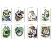 All Occasions Cards Lot de 8 cartes de vœux et 8 enveloppes, format A6 105 x 148 mm (Alligator Animal Doctor Alligator Animal Dentist)