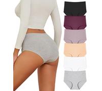 ALL OF SHE sous-vêtements en Coton pour Femmes Culotte Taille Haute Lot de 6 - S