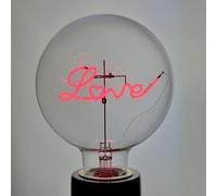 ALL OUT! LOVE Ampoule message à LED Décorative Style Vintage E27 G125 2W 2000K 330°, Ambre, aucun scintillement, non-dimmable