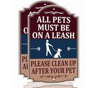 All Pets Must Be On A Leash Please Clean Up After Your Pet Signs No Dog Poop Pee 30,5 x 45,7 cm Métal Aluminium Rouille Imperméable Montage Facile Utilisation en Extérieur Lot de 2