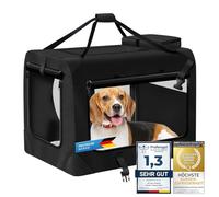 all Pets United® Cage Transport Chien Pliable 70x52x52 cm - Sac Respirant | Nylon Oxford imperméable, structure acier, ouverture 3 côtés - idéale train, avion, voiture