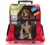 All Pets United Chiens Trolley Petit Transporteur pour Chiens et Chats Pet Trolley Sac à Dos pour Animaux avec Bras Télescopique (Rouge)