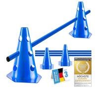 all Pets United® Haies Agilité Chien - Set de 3, Perche 100 cm | Parcours agility pour chien & cheval - cônes & barre 100 cm - résistant aux intempéries, compact