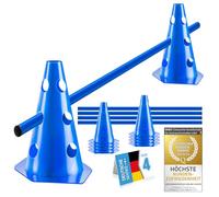 all Pets United® Haies Agility Chien 4 Sets - Barres & Cônes | Parcours d'agilité complet avec 4 barres 100 cm & 8 cônes - entraînement chien, football, chevaux