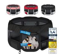 all Pets United® Parc pour Chiots Parc pour Animaux; XXL enclos extérieur pour Chiens, Chats, Lapins & Petits Animaux à l'intérieur et à l'extérieur (Noir)