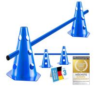 all Pets United® Set de Haies à enfoncer pour Chiens ; Accessoires d'entraînement à l'agilité pour Chiens & Chevaux ; Set de Haies avec Barre & cônes Stable pour Exercice d'animaux & Football (1 Set)