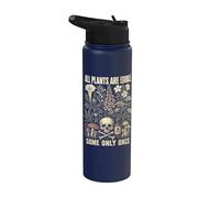 All Plants Are Edible Some Only Once Funny Botanical Stainless Steel Insulated Water Bottle