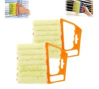 All-Purpose Washable Cleaning Brush - Blinds, Lightweight Detachable Durable Blind Cleaner, Handheld 7-Finger Duster, Reusable and Easy to Clean, for Shutters & AC Vents (2pcs-Orangem)