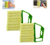 All-Purpose Washable Cleaning Brush - Blinds, Lightweight Detachable Durable Blind Cleaner, Handheld 7-Finger Duster, Reusable and Easy to Clean, for Shutters & AC Vents (2pcs-Green)
