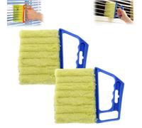 All-Purpose Washable Cleaning Brush - Blinds, Lightweight Detachable Durable Blind Cleaner, Handheld 7-Finger Duster, Reusable and Easy to Clean, for Shutters & AC Vents (2pcs-Blue)