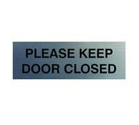 All Quality Basic Please Keep Door Closed Lot de 5 panneaux muraux ou de porte - Ruban adhésif double face en mousse | Matériau durable | Garantit sécurité et intimité (argent brossé)