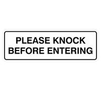 All Quality Tous Les Standard de qualité Veuillez Knock Avant d'ENTRER dans des Signes 2" x 6" - Small Blanc