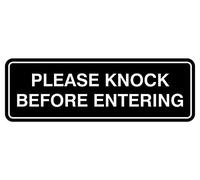 All Quality Tous Les Standard de qualité Veuillez Knock Avant d'ENTRER dans des Signes 2" x 6" - Small Noir