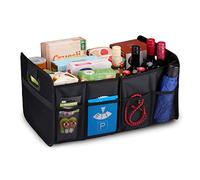 All Ride Organiseur de coffre - 50 x 32 x 27 cm - 2 grands compartiments et inserts - Organiser les accessoires de voiture - Design pliable - Noir