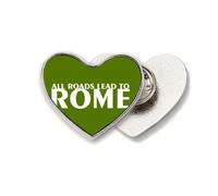 All Roads Lead Broche en métal en forme de cœur Art déco