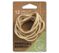 All Round Eco, Lot de 12 grands élastiques à cheveux plats en bambou renouvelable Blond