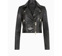 All Saints AllSaints Black Elora Black Cropped Slim Leather Biker Jacket