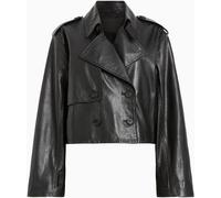 All Saints AllSaints Black Hendry Crop Trench Jacket