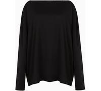 All Saints AllSaints Black Rita Black Relaxed Fit Slash Neck Long Sleeve Top