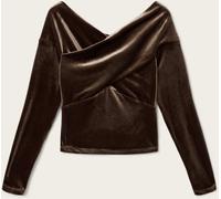 All Saints AllSaints Brown Delta Velvet Top