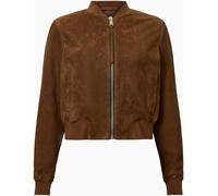 All Saints AllSaints Brown Suede Orten Black Leather Bomber Jacket