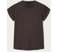 All Saints AllSaints Dark Brown Anna Black Cap Sleeve Crew Neck T-Shirt