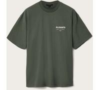 All Saints AllSaints Green Underground Etta Oversized Back Logo Print Cotton T-Shirt