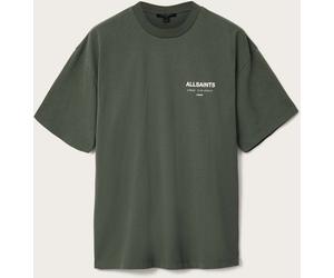 All Saints AllSaints Green Underground Etta Oversized Back Logo Print Cotton T-Shirt