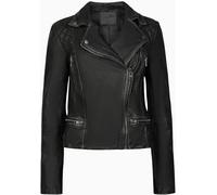 All Saints AllSaints Grey Cargo Black Distressed Leather Biker Jacket