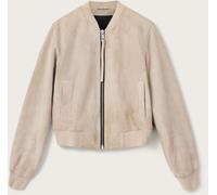 All Saints AllSaints Grey Orten Suede Bomber Jacket