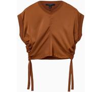 All Saints AllSaints Light Brown Mira Cropped Satin Drawcord T-Shirt