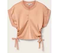 All Saints AllSaints Pink Mira Cropped Satin Drawcord T-Shirt