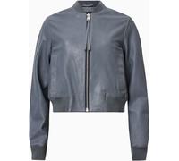All Saints AllSaints Turbulence Grey Orten Black Leather Bomber Jacket