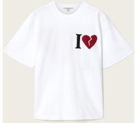 All Saints AllSaints White Etta I Heart Embellished Textured Cotton T-Shirt