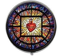All Saints Catholic Church Sacred Heart of Jesus Christian Jewelry - Art Photo Pilulier - Boîte à pilules à breloques - Boîte à bonbons en verre