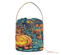 All Saints' Day Happy Halloween Candy Crochet Tote Bag Crochet Yarn Bags with Holes Storage Bags for Knitting Tools Knitting Supply