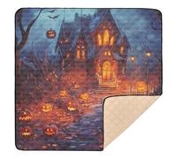 All Saints' Day Happy Halloween Candy Grand tapis de jeu élégant pour bébé pour le sol imperméable sur le ventre et tapis à ramper pour bébés, nourrissons et tout-petits, 127 x 127 cm